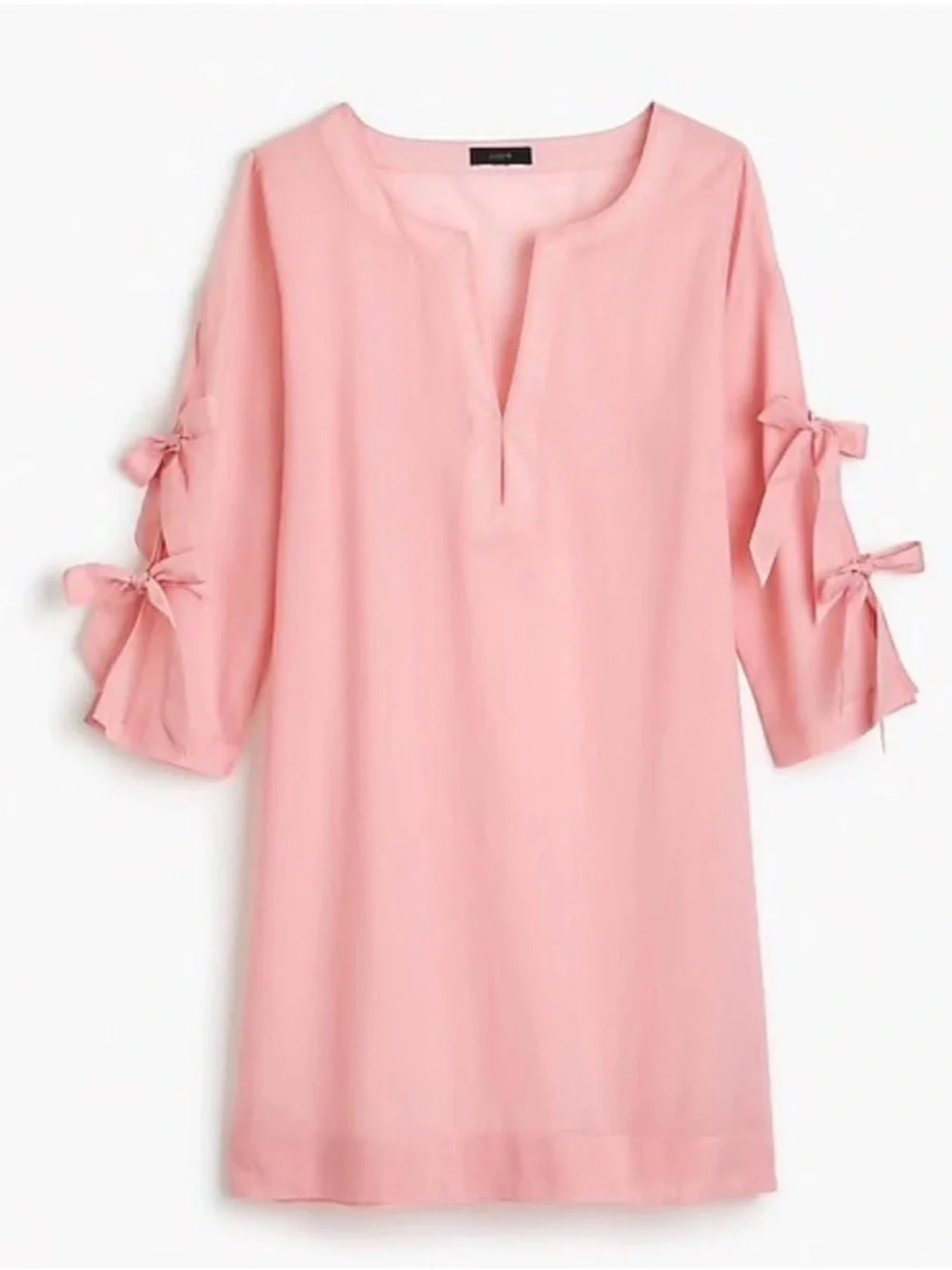 J.Crew Tie Sleeve Beach Tunic Cover-Up/Dress NWT Pink Lightweight Relaxed Size L